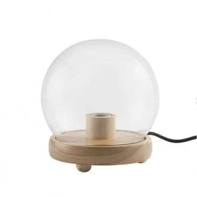 Momox Wooden&nbsp;Lamp&nbsp;Stand&nbsp;With&nbsp;Glass&nbsp;Cover&nbsp;(Sphere)